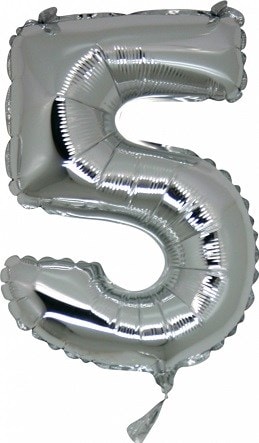 bes gri gumus rakam numara balon 14 inc folyo balon