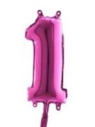 bir fusya ruby rakam numara balon 14 inc folyo balon