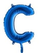 c harfi mavi folya balon 14 inc 38 cm
