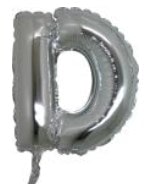 d harfi gumus gri folya balon 14 inc 38 cm