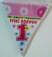 flama 1 yas iyikidogdun kiz parti malzemesi