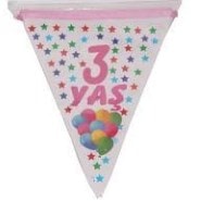 flama 3 yas kiz pembe parti malzemesi