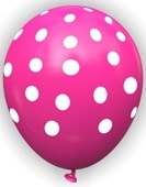 fusya zemine beyaz puantiyeli balon