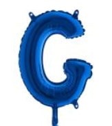 g harfi mavi folya balon 14 inc 38 cm