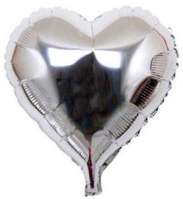 gumus gri folyo kalp balon