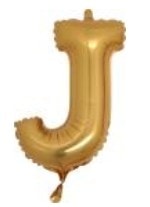 j harfi altin gold folya balon 14 inc 38 cm