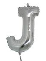 j harfi gumus gri folya balon 14 inc 38 cm
