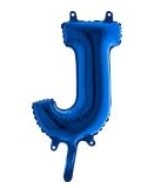 j harfi mavi folya balon 14 inc 38 cm