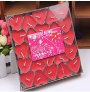 kirmizi tealight mum kalp