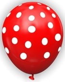 kirmizi zemine beyaz puantiyeli balon