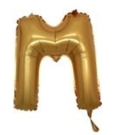m harfi altin gold folya balon 14 inc 38 cm