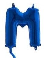 m harfi mavi folya balon 14 inc 38 cm