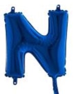 n harfi mavi folya balon 14 inc 38 cm
