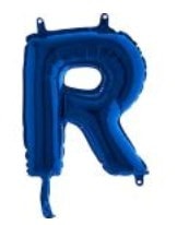 r harfi mavi folya balon 14 inc 38 cm