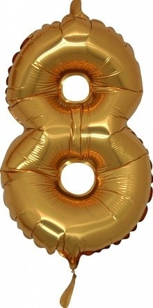 sekiz gold altin numara balon 14 inc folyo balon