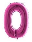 sifir rakam pembe fusya folyo balon 40 inch 100cm