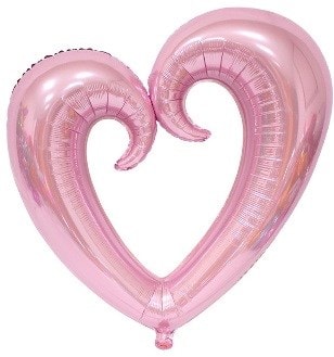 toz pembe  kalp folyo balon ici bos 