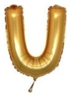 u harfi altin gold folya balon 14 inc 38 cm