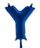 y harfi mavi folya balon 14 inc 38 cm