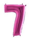 yedi rakam pembe fusya folyo balon 40 inch 100cm