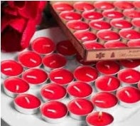 yuvarlak kirmizi tealight mum 25 adet