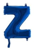 z harfi mavi folya balon 14 inc 38 cm
